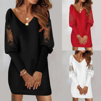 NOVA - Elegant Lace Sleeve Dress