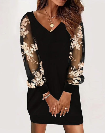 NOVA - Elegant Lace Sleeve Dress