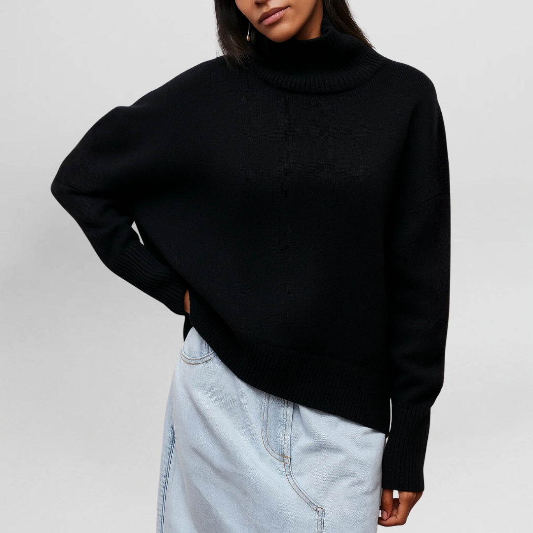 STEFANIE - Knit Sweater with Turtleneck