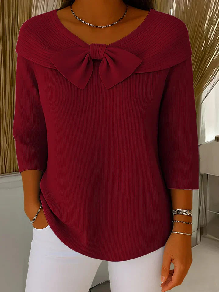 LIRYA - Elegant Knitted Top with Bow