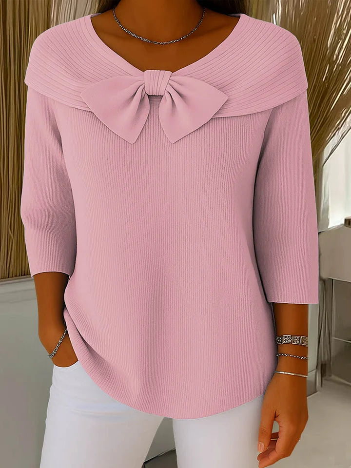 LIRYA - Elegant Knitted Top with Bow