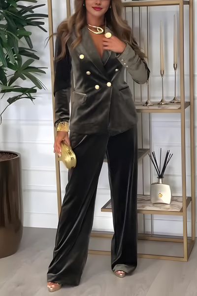 NIRA - Chic Velvet Two-Piece Suit