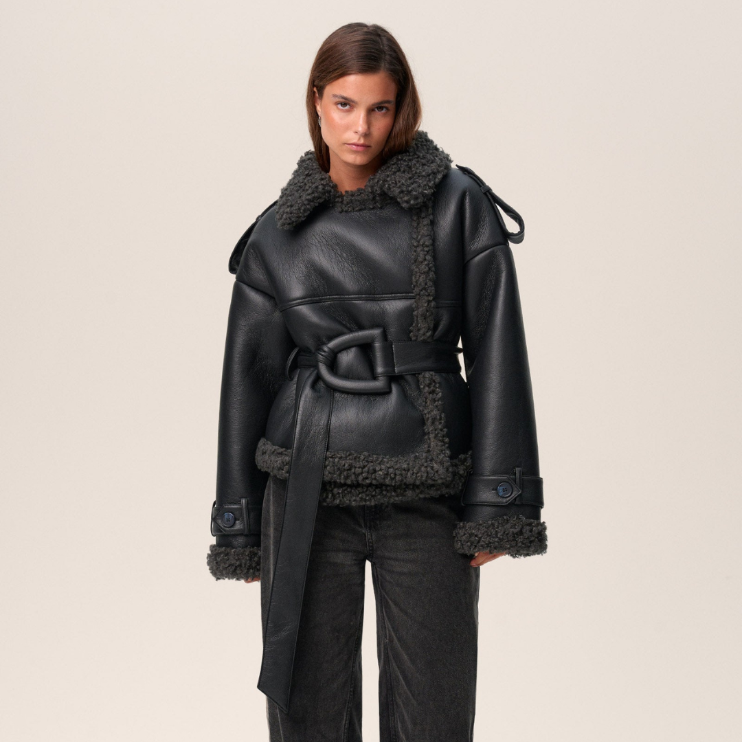 ELVIRA - Belted Shearling Coat