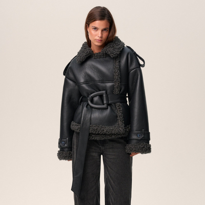 ELVIRA - Belted Shearling Coat