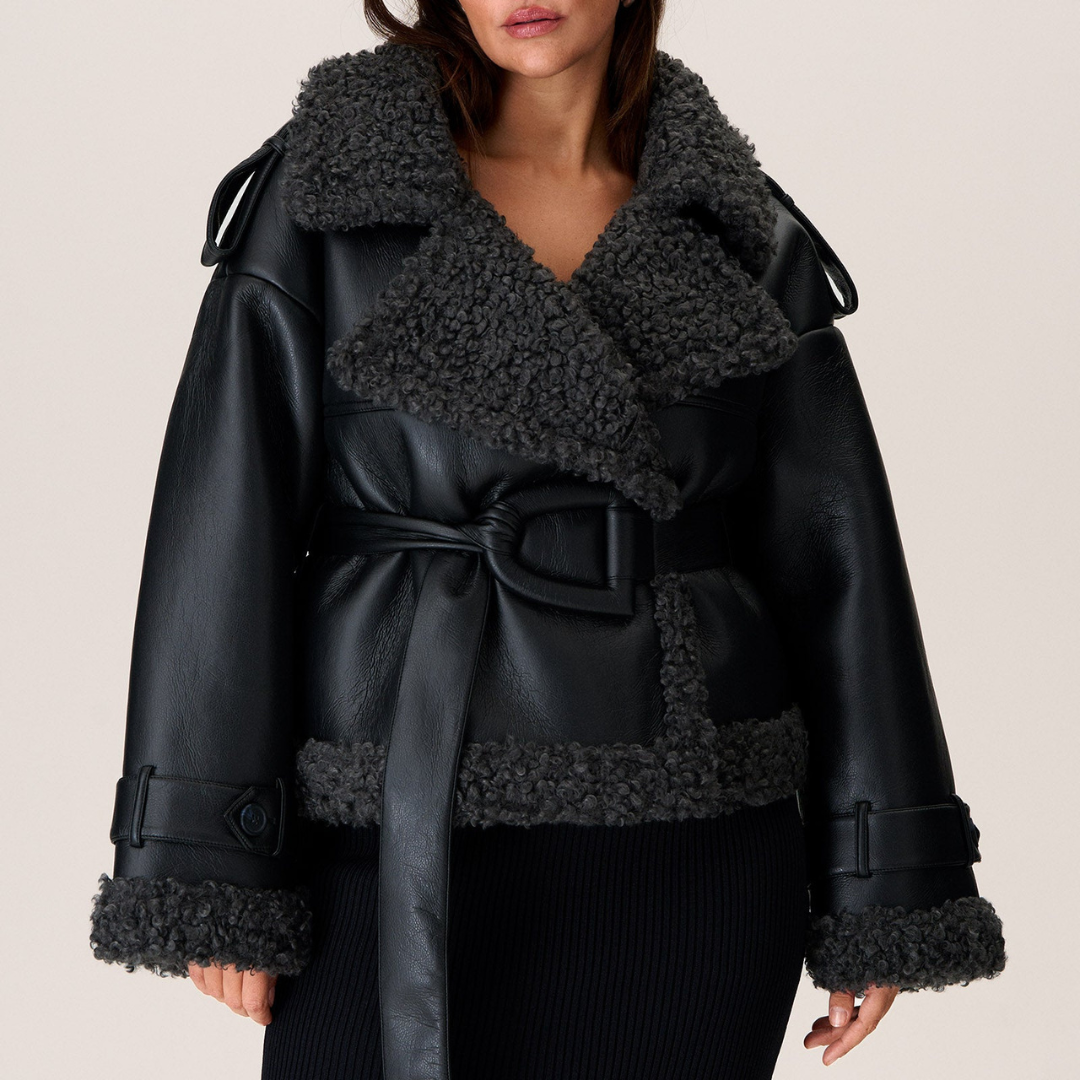ELVIRA - Belted Shearling Coat