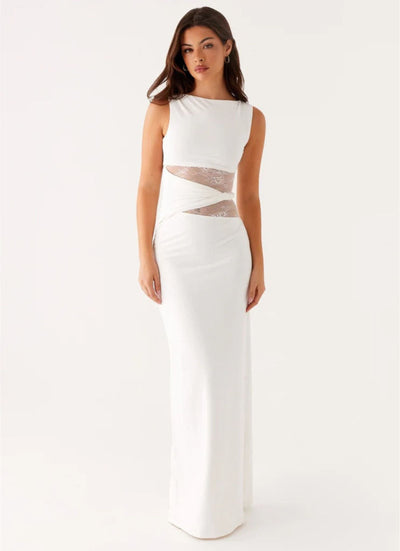 LENI - Figure-Hugging Maxi Dress with Subtle Cutouts and Lacing
