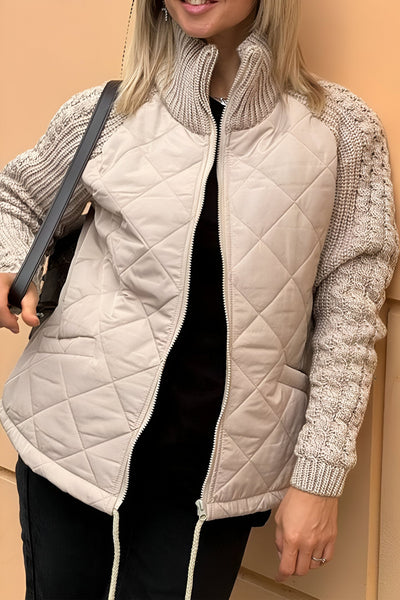 ANIYA - Knitted Patchwork Jacket with Zipper