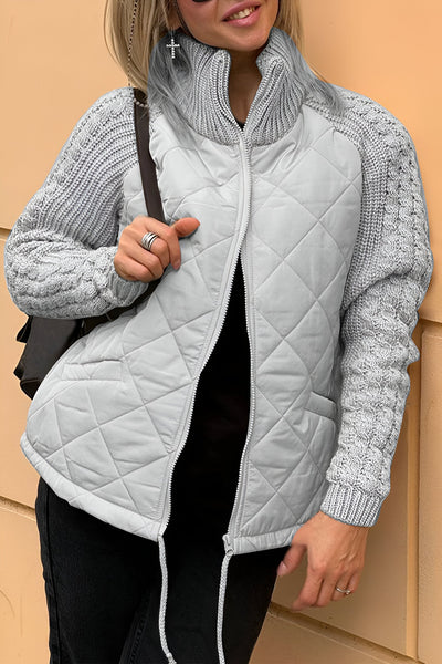 ANIYA - Knitted Patchwork Jacket with Zipper