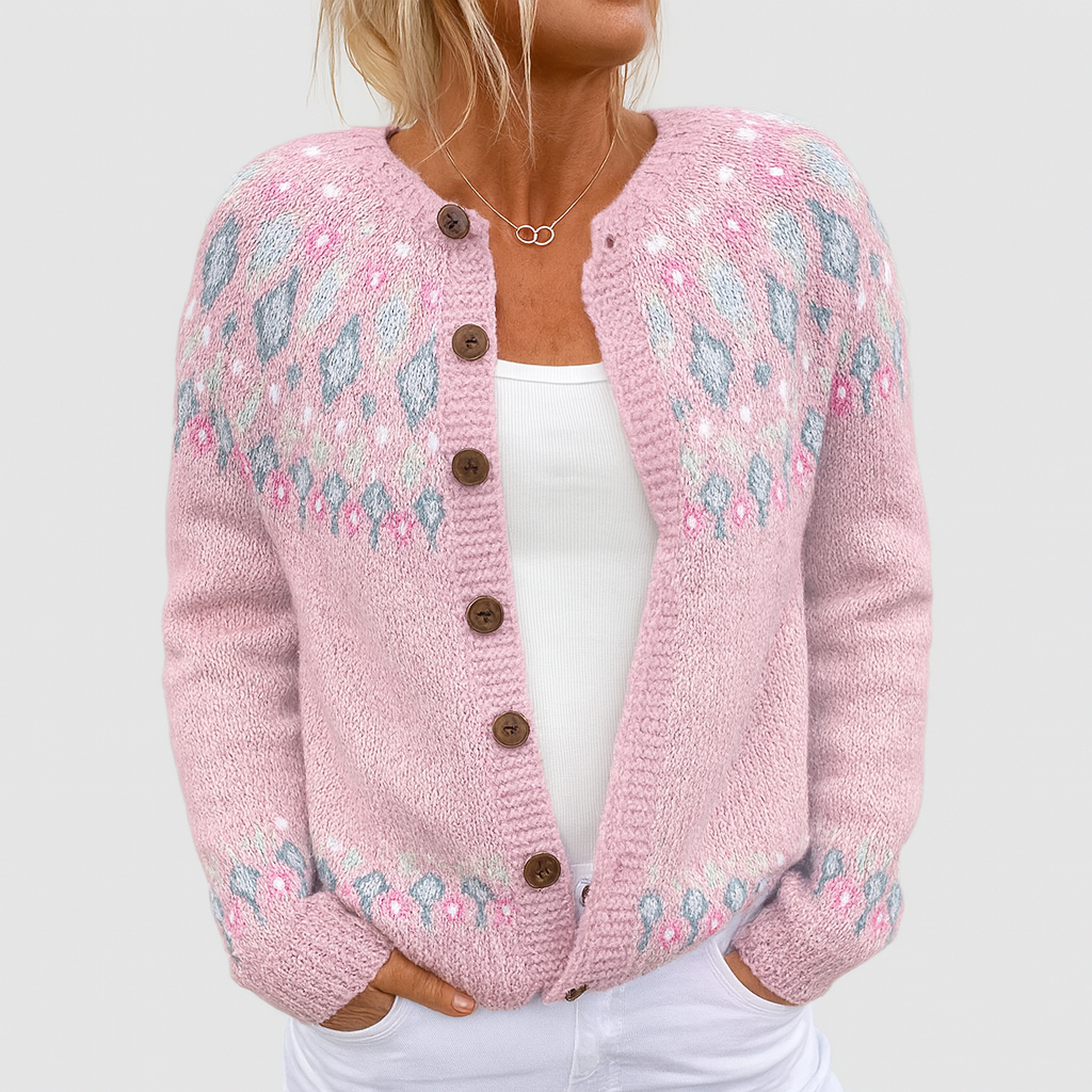 SARAH - Loose Knit Cardigan with Pattern