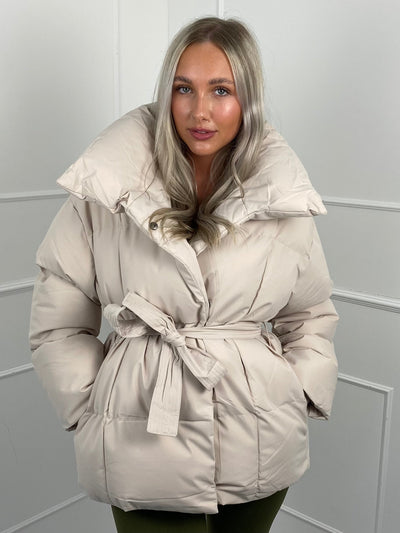 KARLY - Short Belted Puffer Jacket