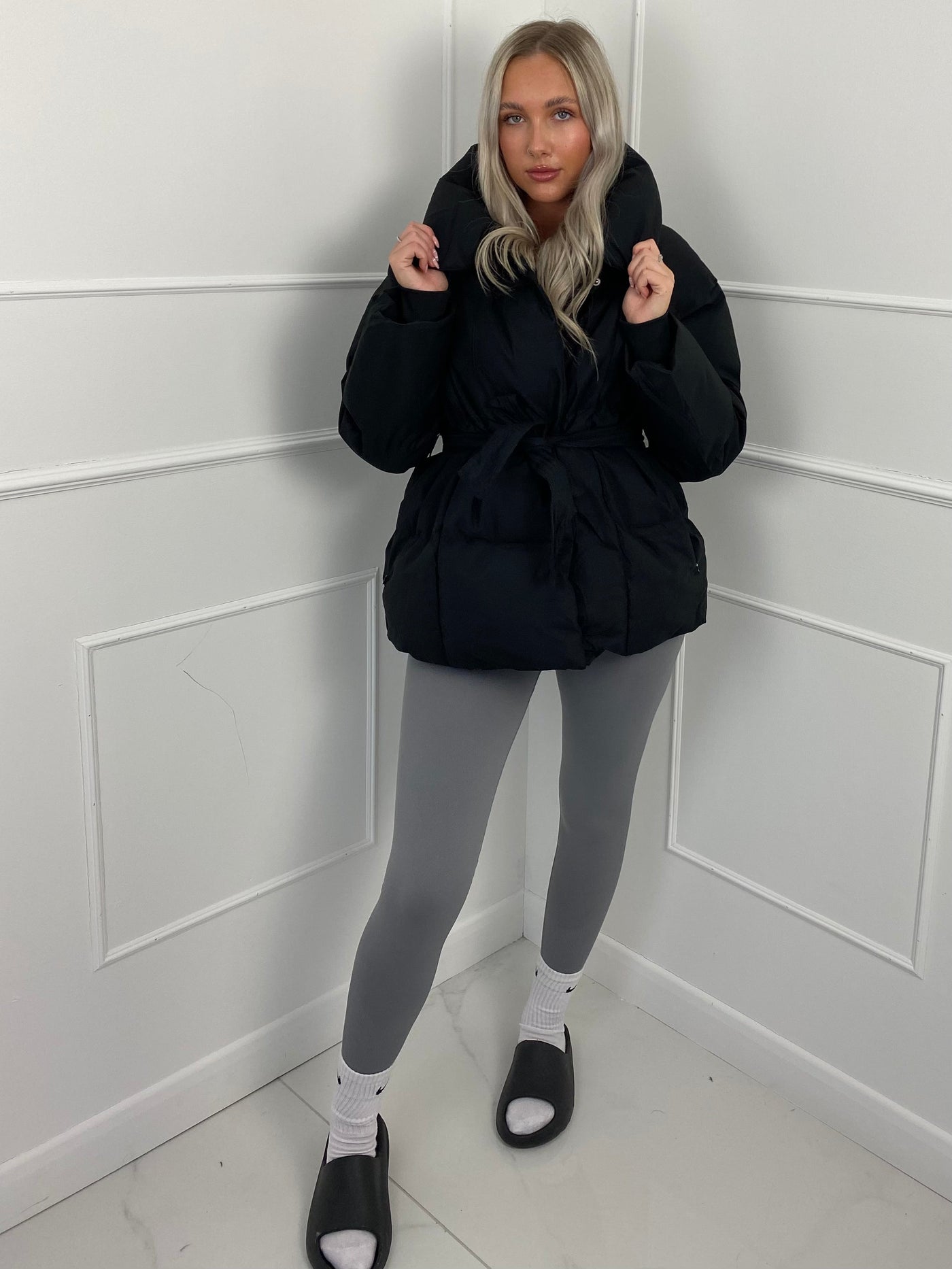 KARLY - Short Belted Puffer Jacket