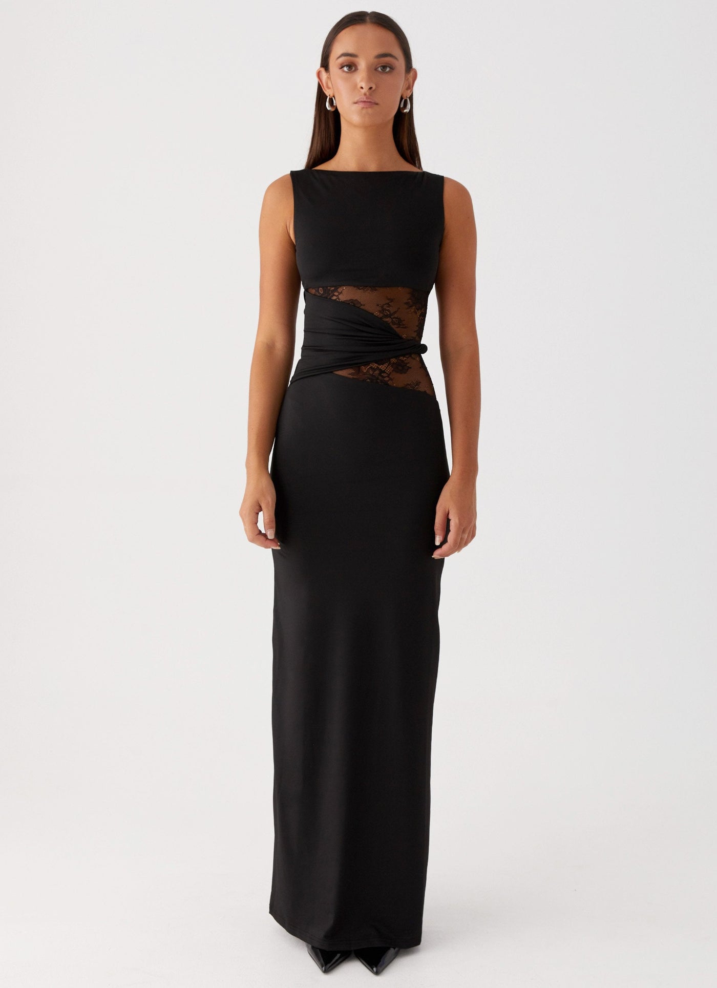 LENI - Figure-Hugging Maxi Dress with Subtle Cutouts and Lacing