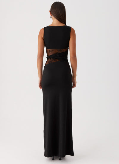 LENI - Figure-Hugging Maxi Dress with Subtle Cutouts and Lacing