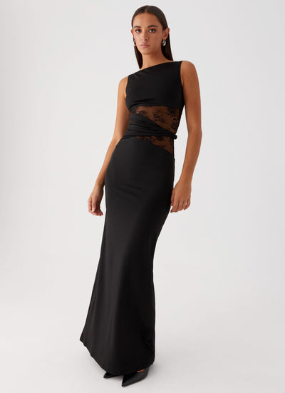 LENI - Figure-Hugging Maxi Dress with Subtle Cutouts and Lacing