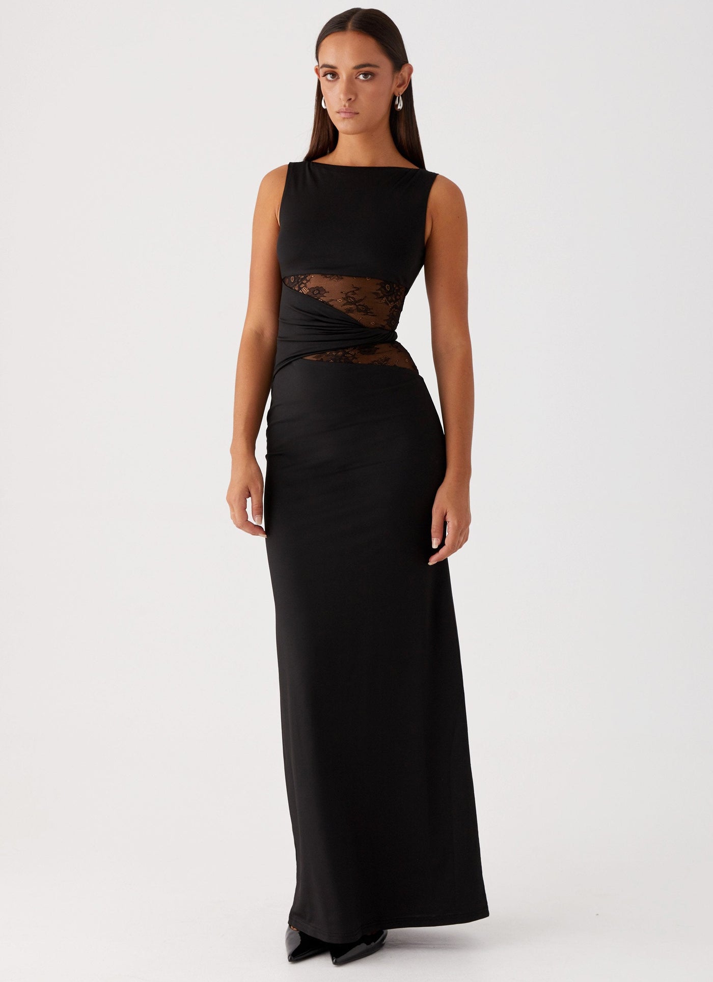 LENI - Figure-Hugging Maxi Dress with Subtle Cutouts and Lacing