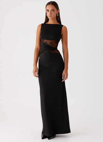 LENI - Figure-Hugging Maxi Dress with Subtle Cutouts and Lacing