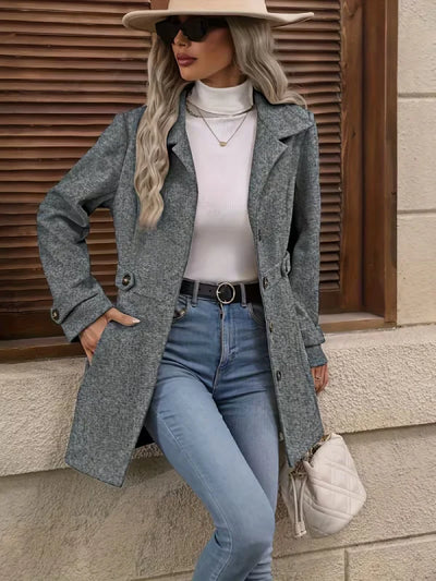 TRUDY - Elegant Tweed Winter Coat