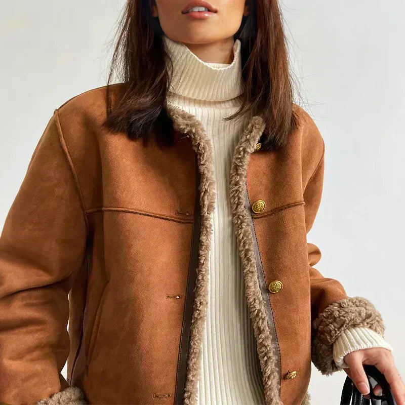 ROSALIE - Buttoned Sheepskin Jacket