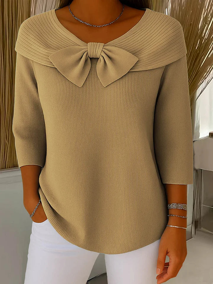 LIRYA - Elegant Knitted Top with Bow