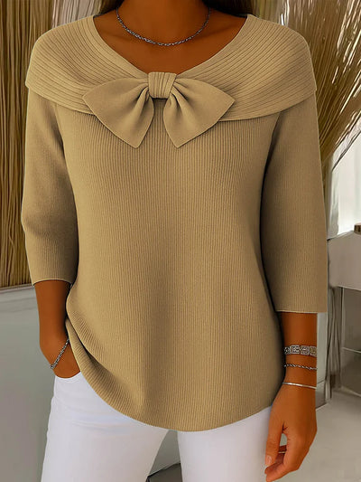 LIRYA - Elegant Knitted Top with Bow