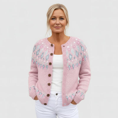 SARAH - Loose Knit Cardigan with Pattern